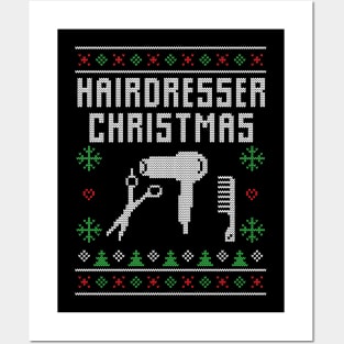 Hairdresser Ugly Christmas Sweater Hairdresser Christmas Gift Posters and Art